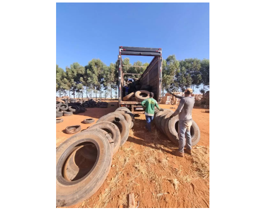 Imagem de compartilhamento para o artigo Chapadão do Sul descarta mais de 100 toneladas de pneus inservíveis de forma correta da MS Todo dia